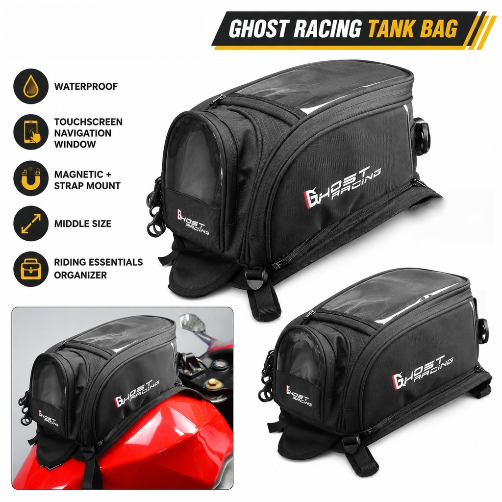 Motorcycle Gear Travel Bag - ユニバーサルバイク用燃料タンクスリングバッグ 防水タッチスクリーンナビゲーションポーチ バイクアウトドア旅行収納 ナイトギア