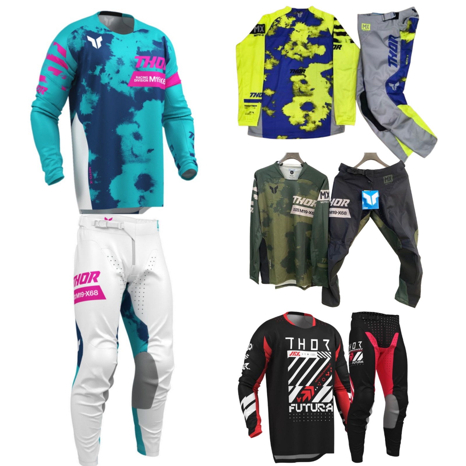 Motorcycle Gear Outfit - モトクロスギアセット トップオフロードMxコンボ THORジャージセット オートバイジャージセット ATVコンボ モトスーツ