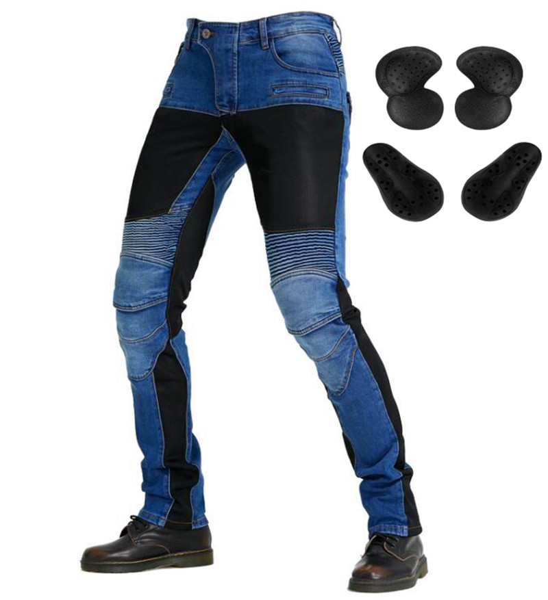 Motorcycle Wearing Gear - オートバイのパンツ,4ピース,保護服,ランニングパンツ,バイカー用,ブルー,モトクロス,グレー,b06