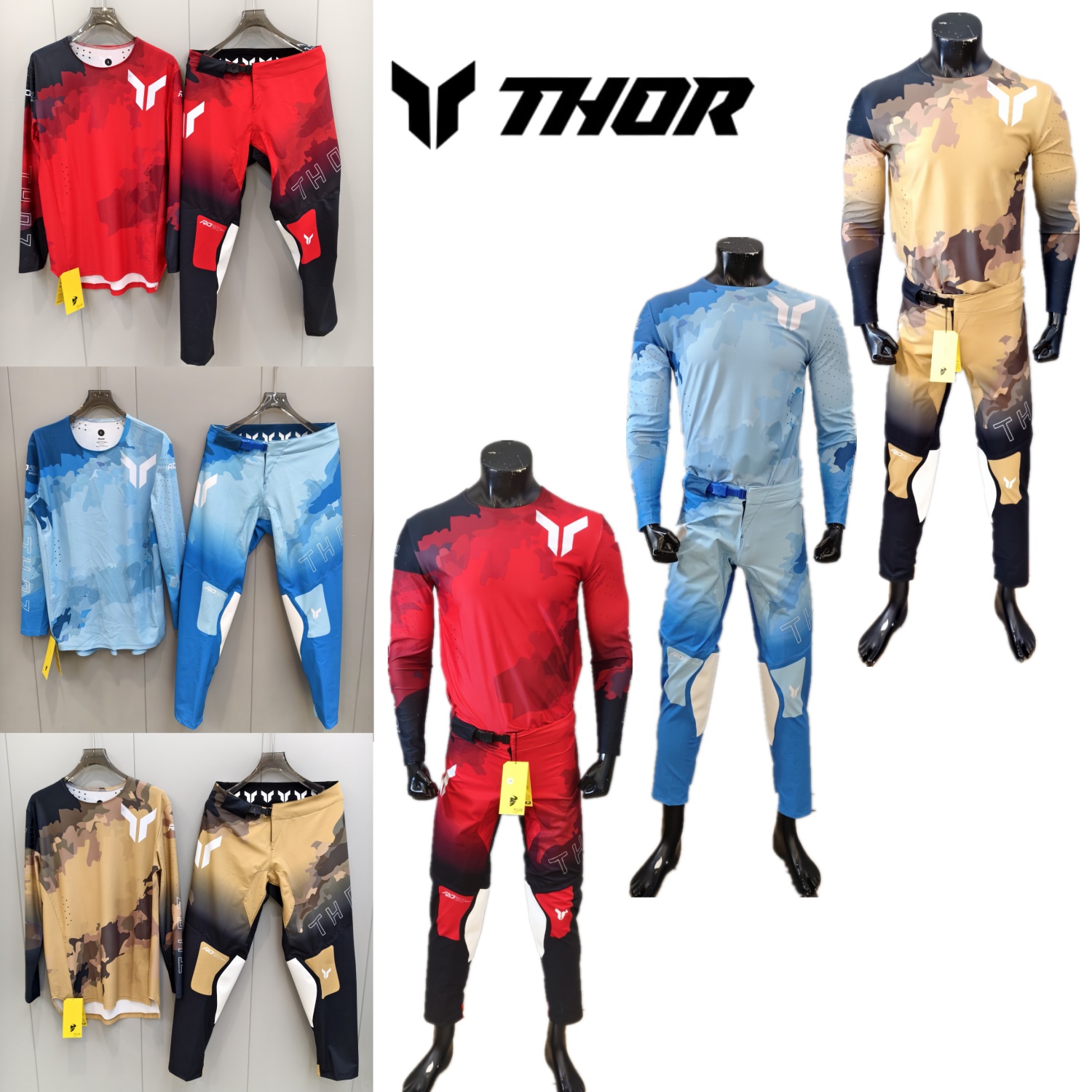 Motorcycle Gear Pants - THOR モトクロスギアセット MX オフロードバイクスーツ ダートバイクジャージセット モトジャージ＆パンツ