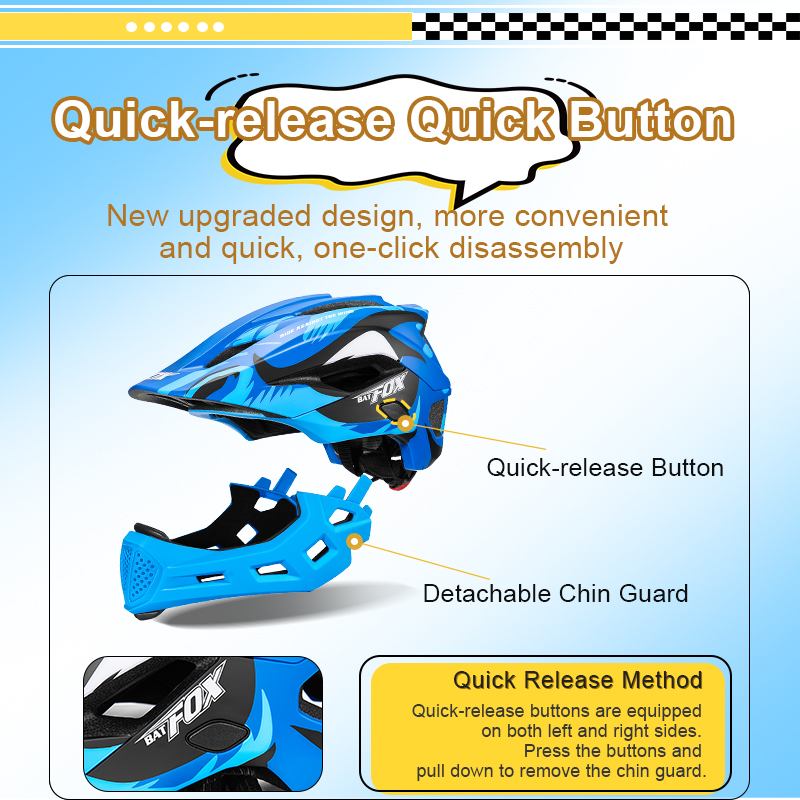BATFOX キッズフルフェイスバイクヘルメット取り外し可能 - Motorcycle Gear Kids のレビューと価格