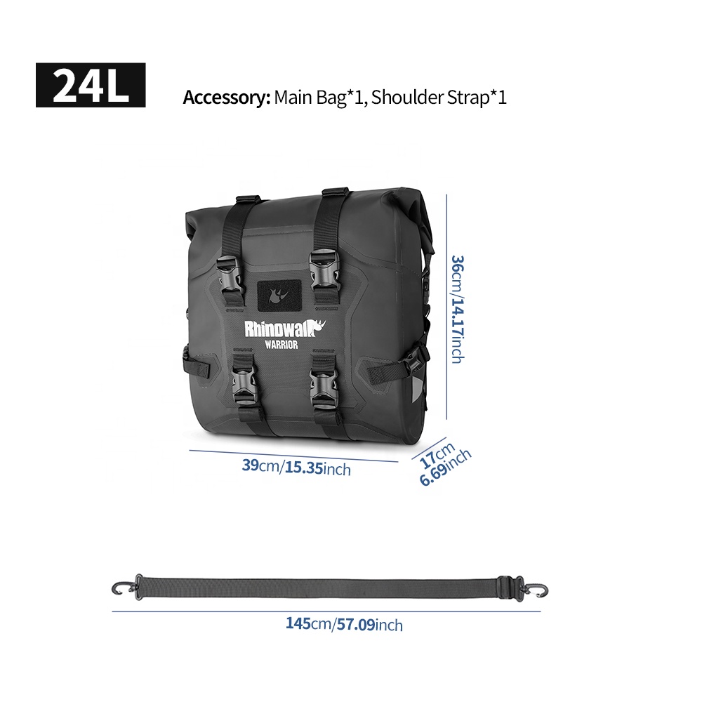 Rhinowalk防水オートバイサイドバッグ、24Lヘビーデ - Motorcycle Gear Travel Bag のレビューと価格