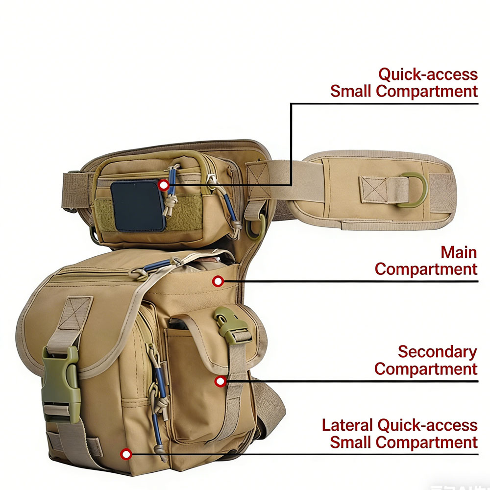 戦術的なドロップレッグバッグオートバイ乗馬ウエストパック防水 - Motorcycle Gear Travel Bag のレビューと価格