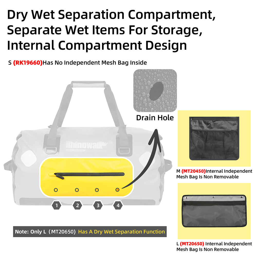 Rhinowalk-オートバイのテールバッグ,防水,ラックバ - Motorcycle Gear Travel Bag のレビューと価格
