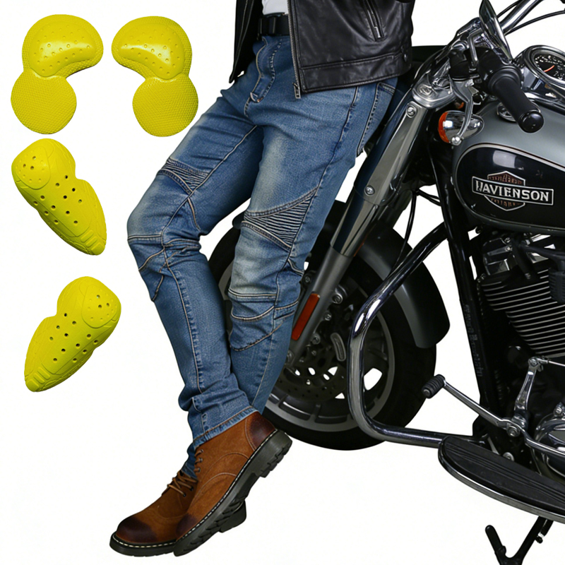 メンズオートバイジーンズブルーダートバイクパンツオフロードラ - Motorcycle Wearing Gear のレビューと価格