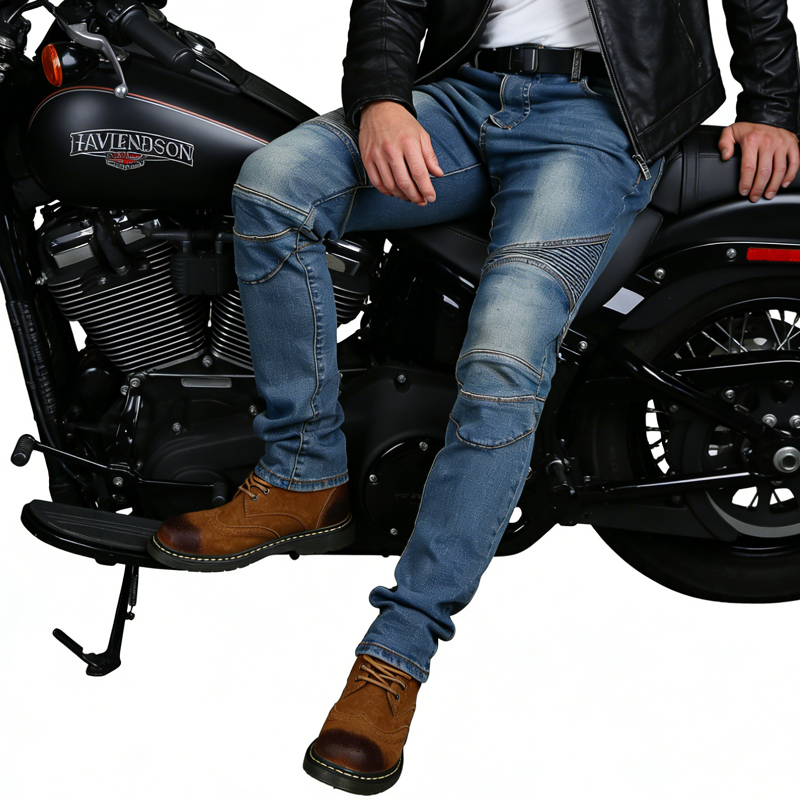 メンズオートバイジーンズブルーダートバイクパンツオフロードラ - Motorcycle Wearing Gear のレビューと価格